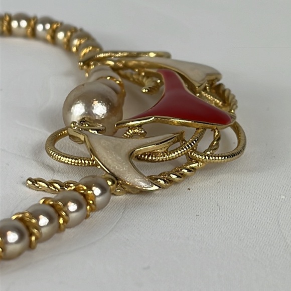 Helena Rubinstein Vintage Gold Tone Beaded Necklace Signed HR Paris. - Picture 9 of 14